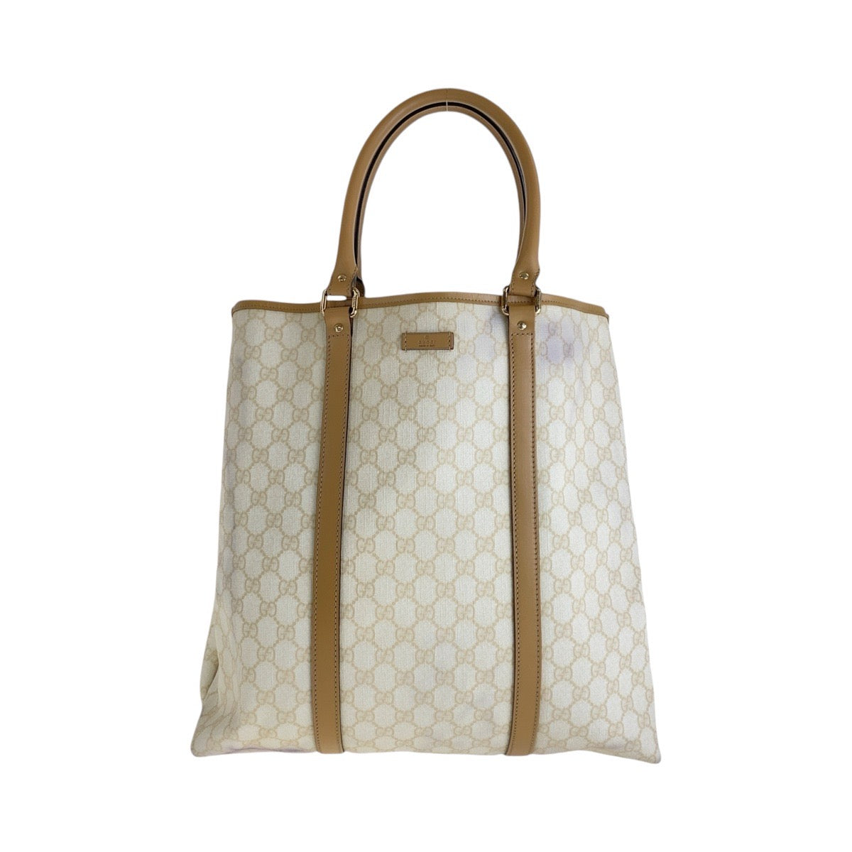 13961
GUCCI グッチ ホワイト ベージュ ゴールド金具 GGスプリームキャンバス / レザー 223668 トートバッグ ショルダーバッグ  レディース