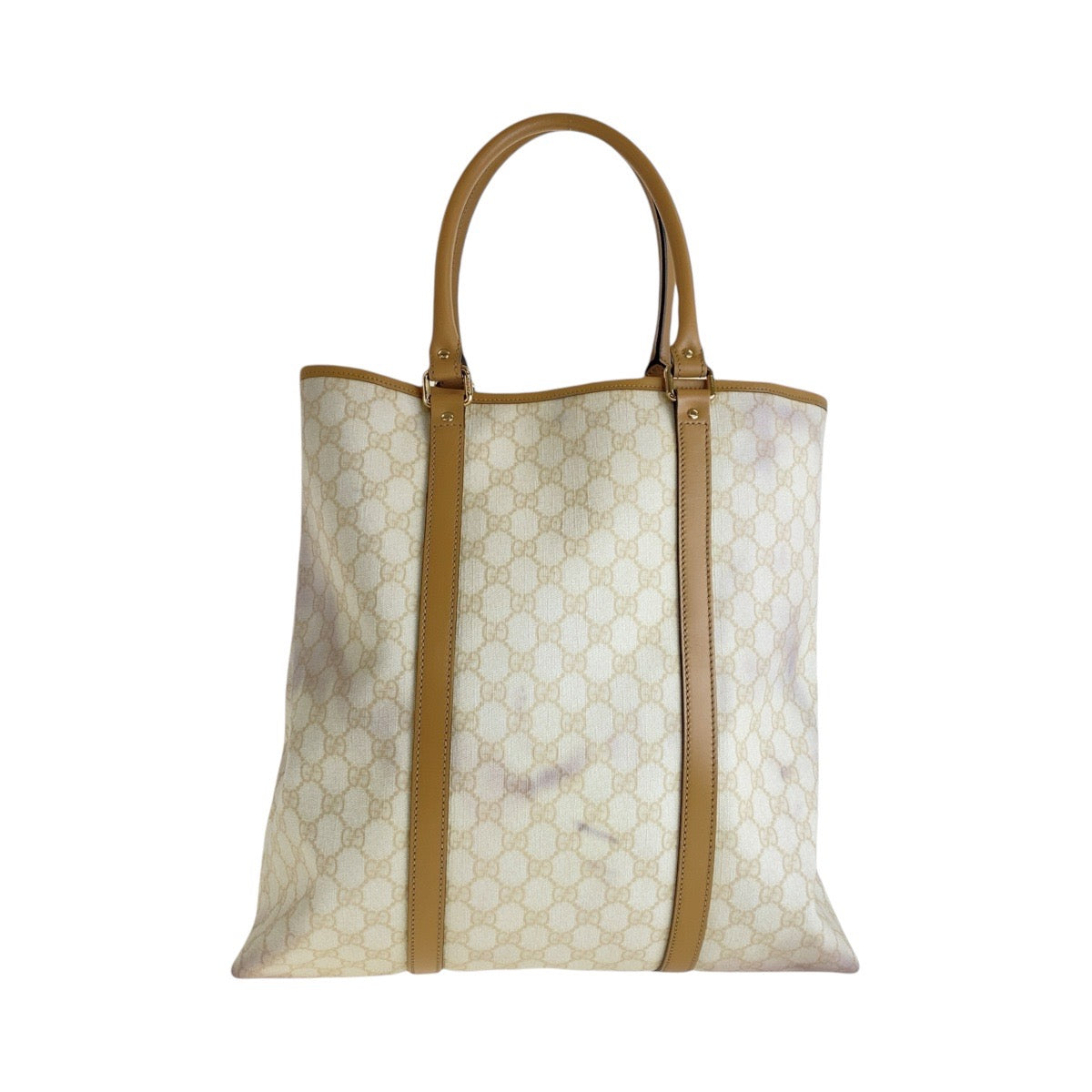 13961
GUCCI グッチ ホワイト ベージュ ゴールド金具 GGスプリームキャンバス / レザー 223668 トートバッグ ショルダーバッグ  レディース