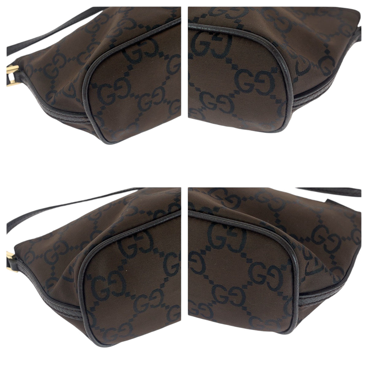 14474
GUCCI グッチ ブラウン シルバー金具 キャンバス 257300 ハンドバッグ アクセサリーポーチ  レディース