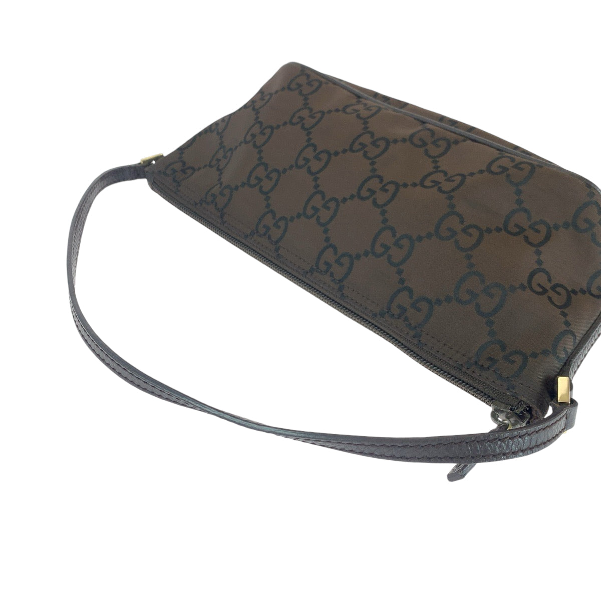 14474
GUCCI グッチ ブラウン シルバー金具 キャンバス 257300 ハンドバッグ アクセサリーポーチ  レディース