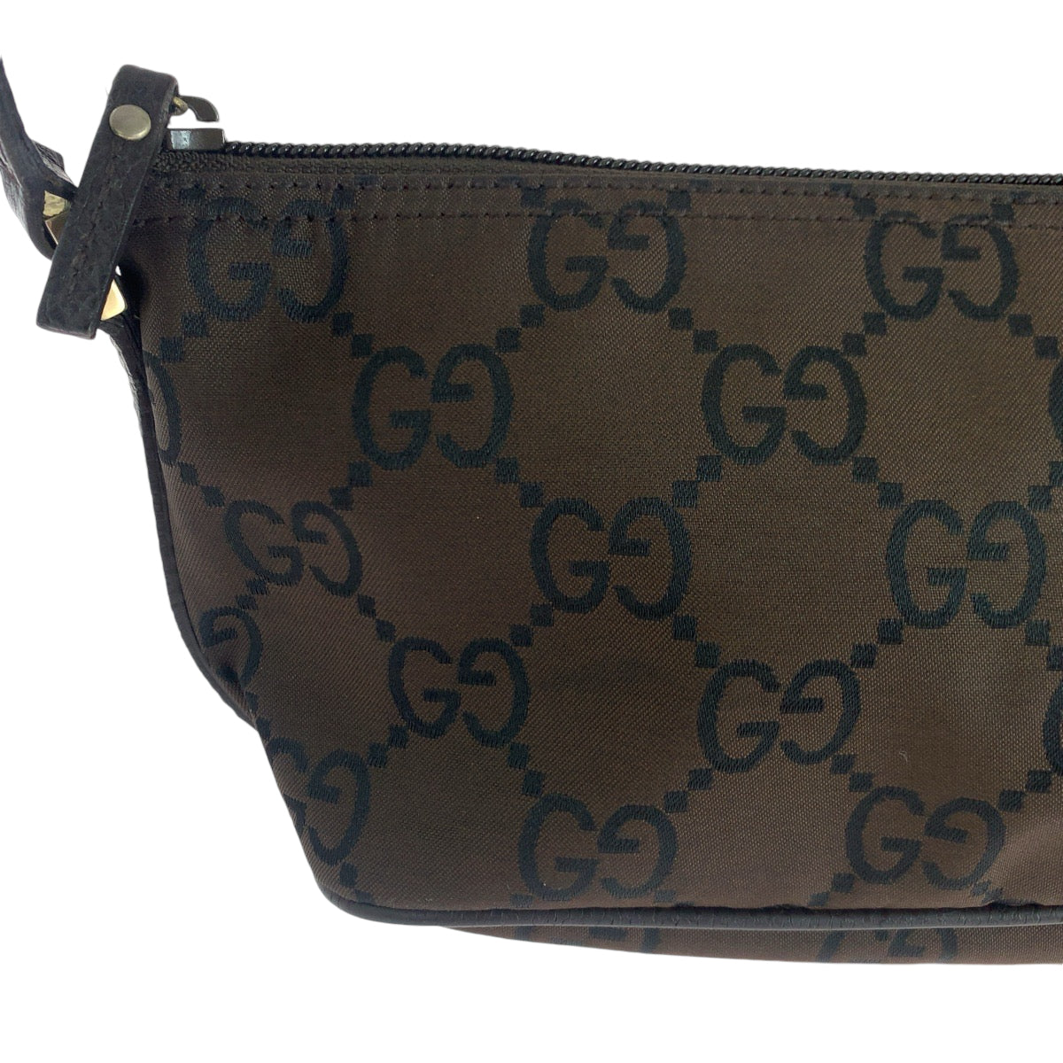 14474
GUCCI グッチ ブラウン シルバー金具 キャンバス 257300 ハンドバッグ アクセサリーポーチ  レディース