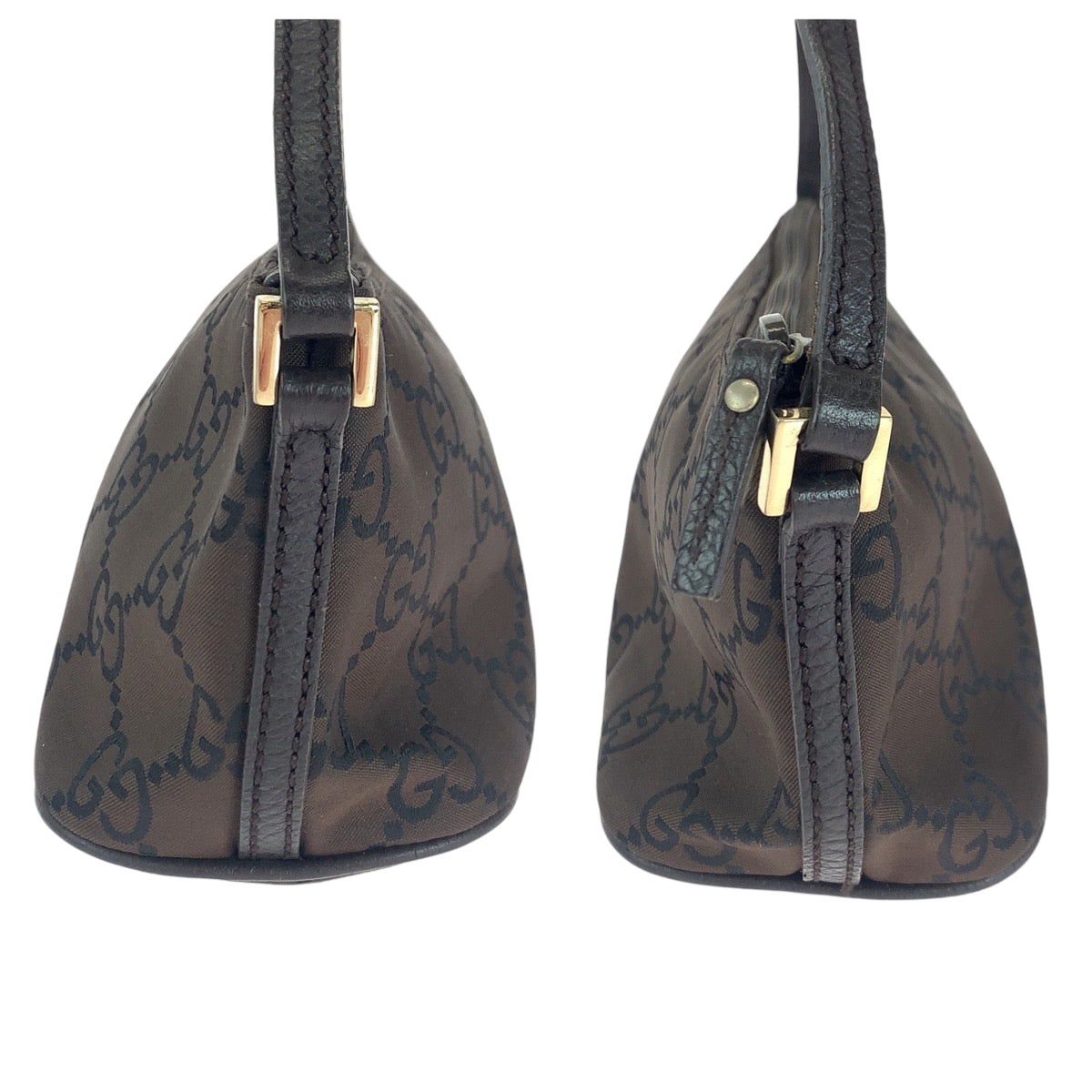 14474
GUCCI グッチ ブラウン シルバー金具 キャンバス 257300 ハンドバッグ アクセサリーポーチ  レディース