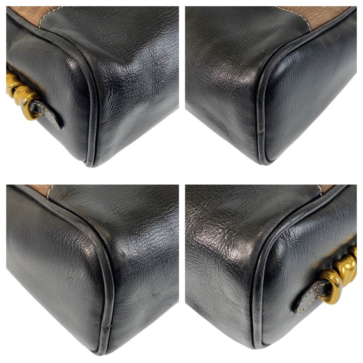 14475
LOEWE ロエベ ヴィンテージ ベラスケス ブラウン ブラック 黒 ゴールド金具 レザー 斜め掛け ショルダーバッグ メッセンジャーバッグ  レディース