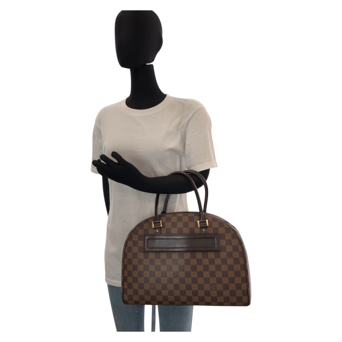 13962
LOUIS VUITTON ルイヴィトン ダミエ ノリータ ブラウン ゴールド金具 PVC / レザー N41455 ハンドバッグ ボストンバッグ  レディース ABP52