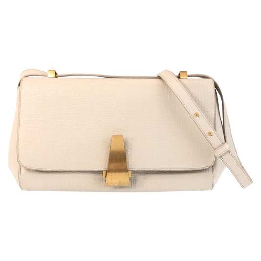 13964
BOTTEGAVENETA ボッテガヴェネタ ザ アングル パラメラート アイボリー ゴールド金具 レザー ショルダーバッグ  レディース A44