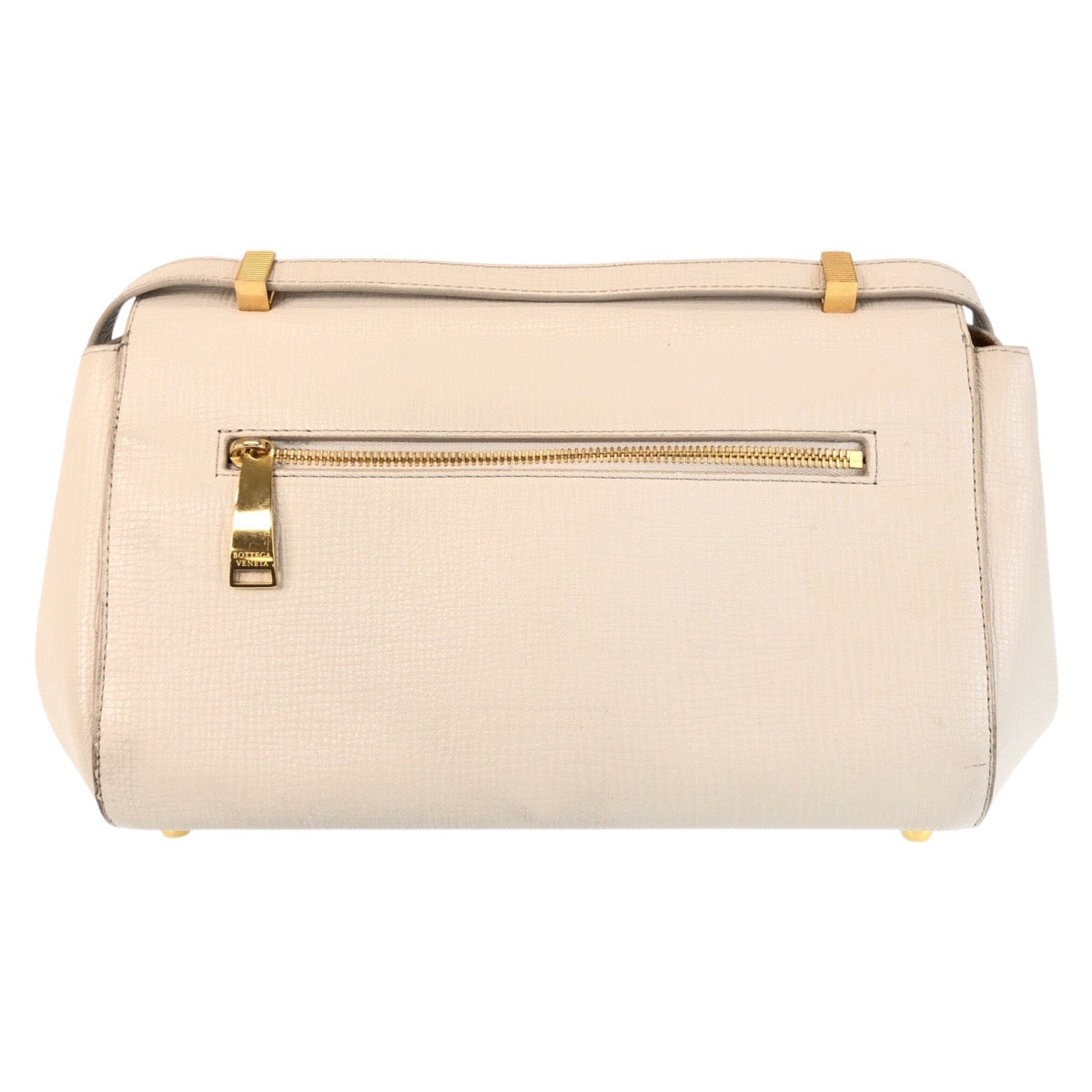 13964
BOTTEGAVENETA ボッテガヴェネタ ザ アングル パラメラート アイボリー ゴールド金具 レザー ショルダーバッグ  レディース A44