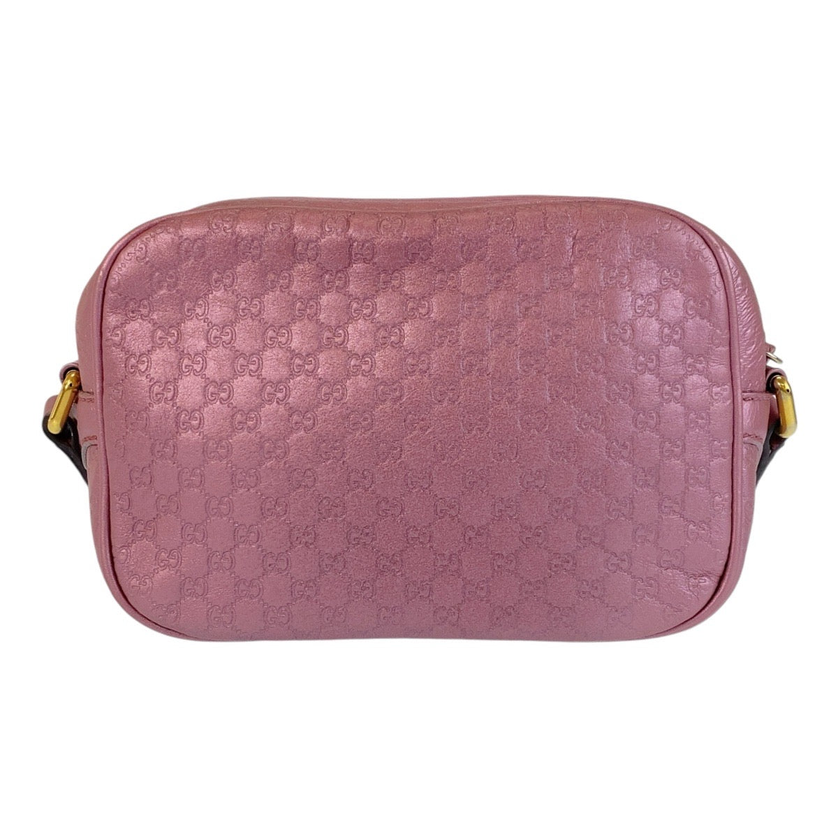 14476
GUCCI グッチ マイクログッチシマ メタリックピンク ゴールド金具 レザー 309538 斜め掛け ショルダーバッグ ポシェット  レディース