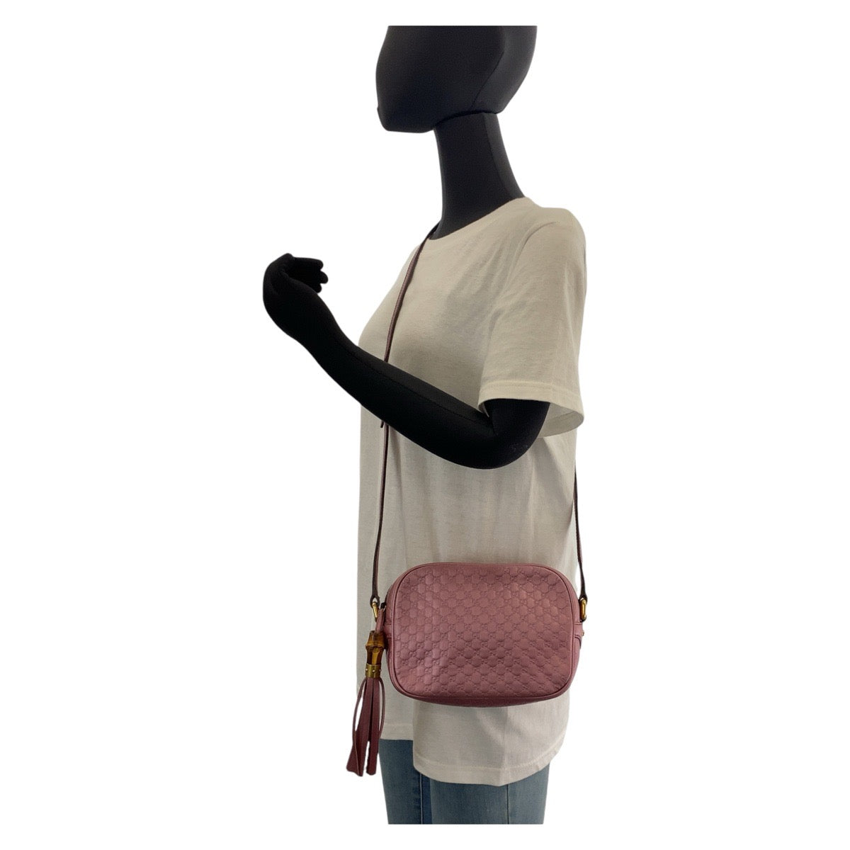 14476
GUCCI グッチ マイクログッチシマ メタリックピンク ゴールド金具 レザー 309538 斜め掛け ショルダーバッグ ポシェット  レディース