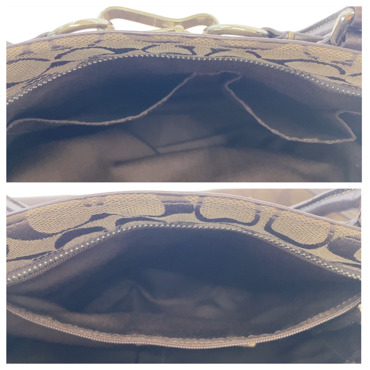 14478
COACH コーチ シグネチャー ブラウン 茶 シルバー金具 キャンバス / レザー トートバッグ ショルダーバッグ  レディース