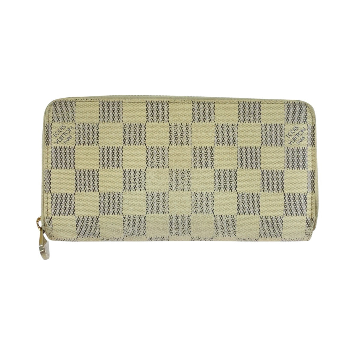 13965
LOUIS VUITTON ルイヴィトン ダミエ アズール ジッピーウォレット アイボリー シルバー金具 PVC N60019 長財布 ロングウォレット  レディース