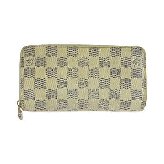 13965
LOUIS VUITTON ルイヴィトン ダミエ アズール ジッピーウォレット アイボリー シルバー金具 PVC N60019 長財布 ロングウォレット  レディース