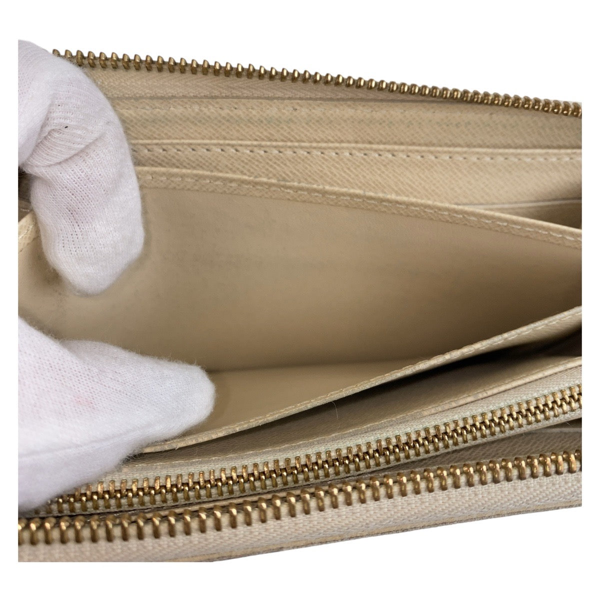 13965
LOUIS VUITTON ルイヴィトン ダミエ アズール ジッピーウォレット アイボリー シルバー金具 PVC N60019 長財布 ロングウォレット  レディース