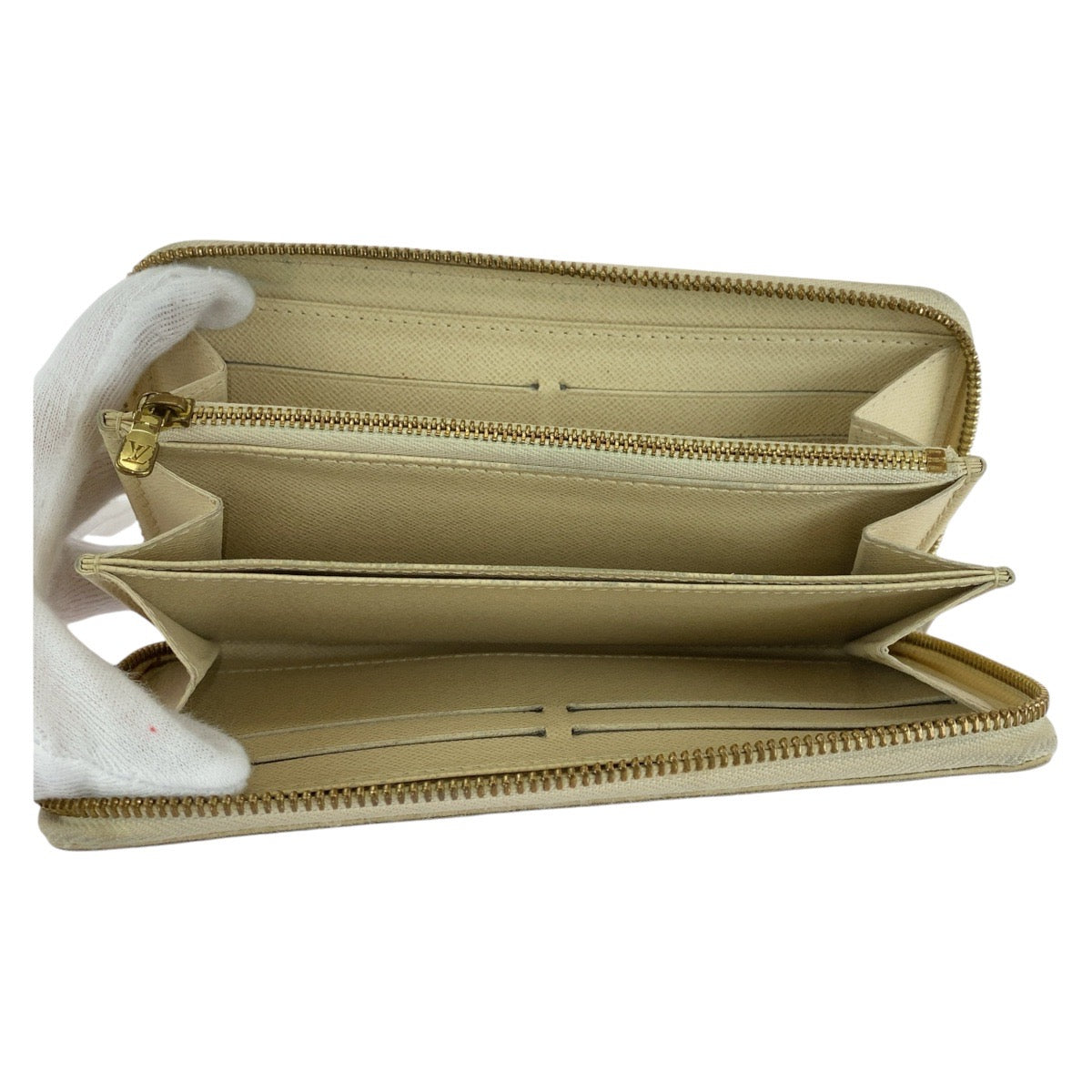 13965
LOUIS VUITTON ルイヴィトン ダミエ アズール ジッピーウォレット アイボリー シルバー金具 PVC N60019 長財布 ロングウォレット  レディース