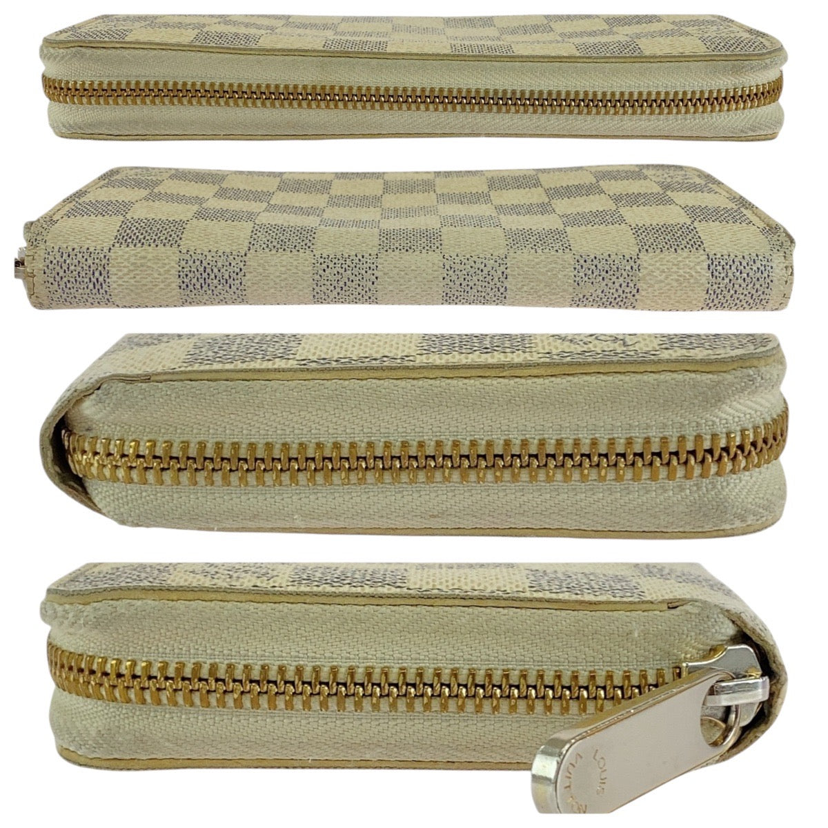 13965
LOUIS VUITTON ルイヴィトン ダミエ アズール ジッピーウォレット アイボリー シルバー金具 PVC N60019 長財布 ロングウォレット  レディース