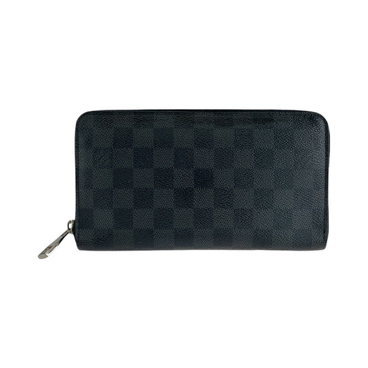 LOUIS VUITTON ルイヴィトン ダミエグラフィット ジッピーウォレット オーガナイザー ブラック 黒 シルバー金具 レザー N63077 長財布 ロングウォレット  メンズ