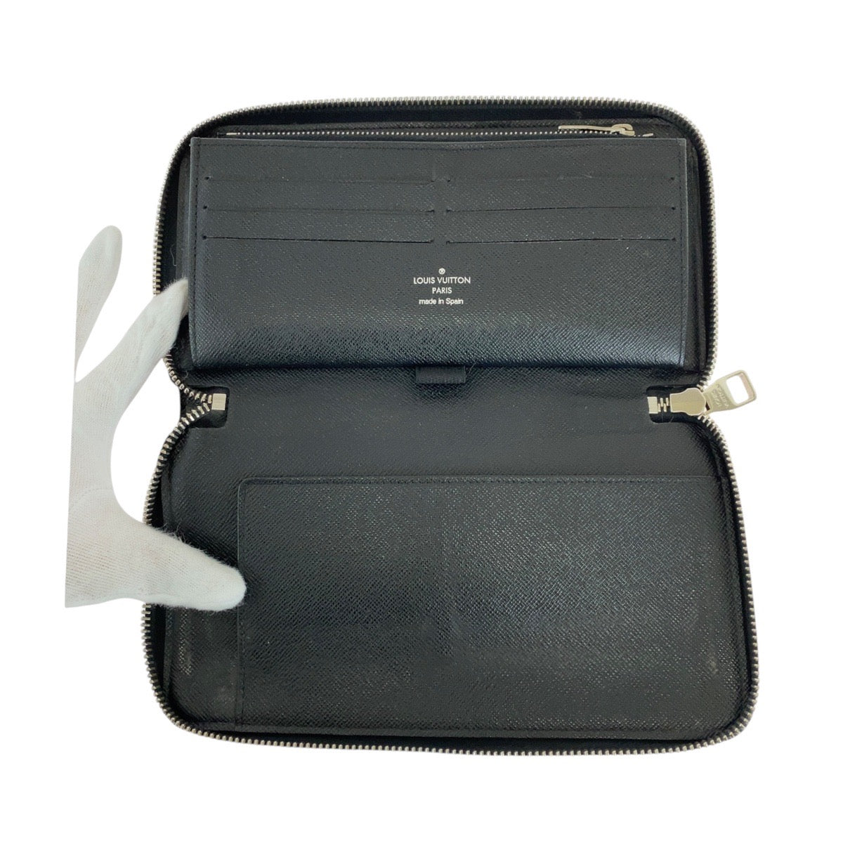 LOUIS VUITTON ルイヴィトン ダミエグラフィット ジッピーウォレット オーガナイザー ブラック 黒 シルバー金具 レザー N63077 長財布 ロングウォレット  メンズ