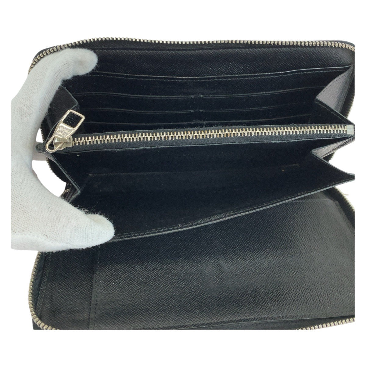 LOUIS VUITTON ルイヴィトン ダミエグラフィット ジッピーウォレット オーガナイザー ブラック 黒 シルバー金具 レザー N63077 長財布 ロングウォレット  メンズ