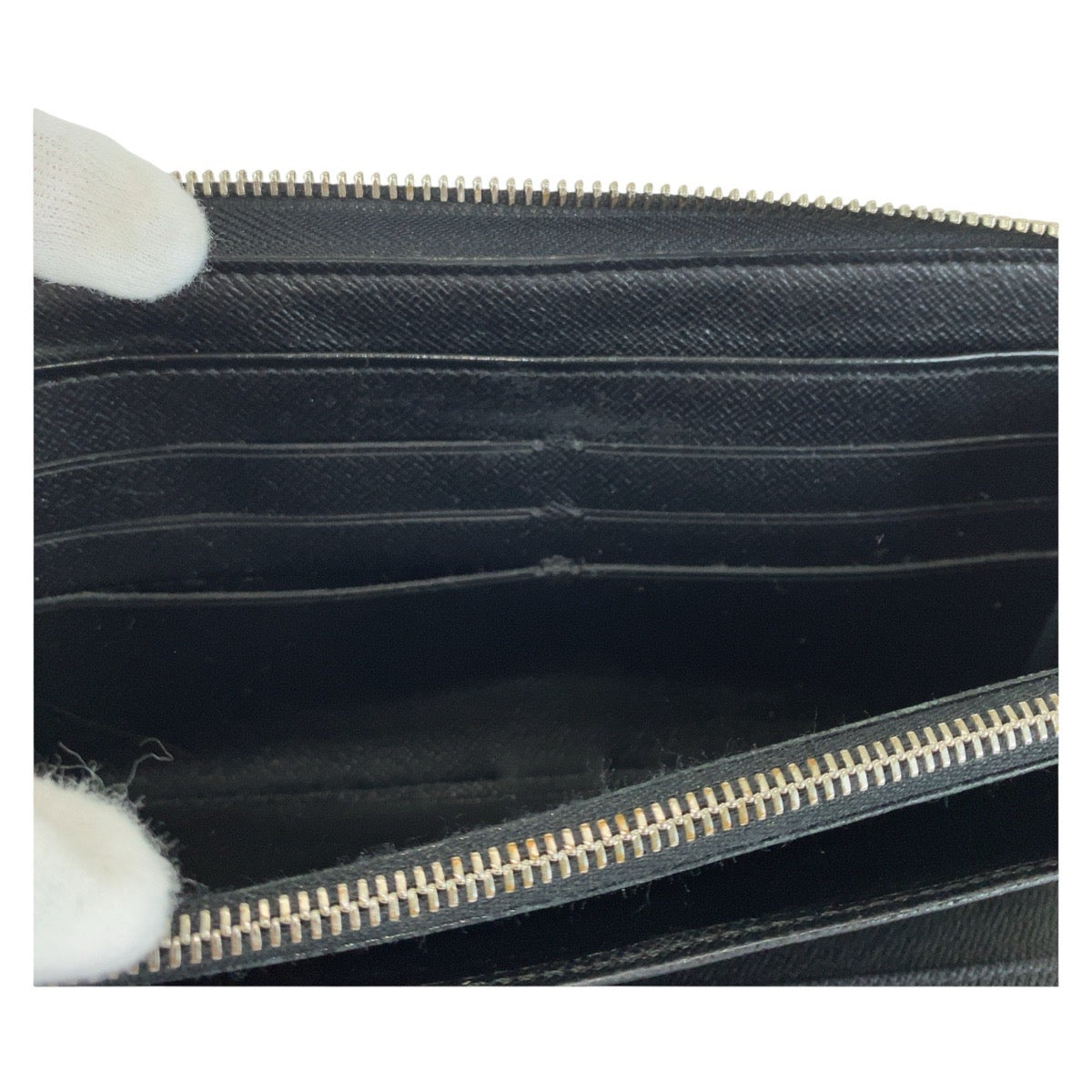 LOUIS VUITTON ルイヴィトン ダミエグラフィット ジッピーウォレット オーガナイザー ブラック 黒 シルバー金具 レザー N63077 長財布 ロングウォレット  メンズ