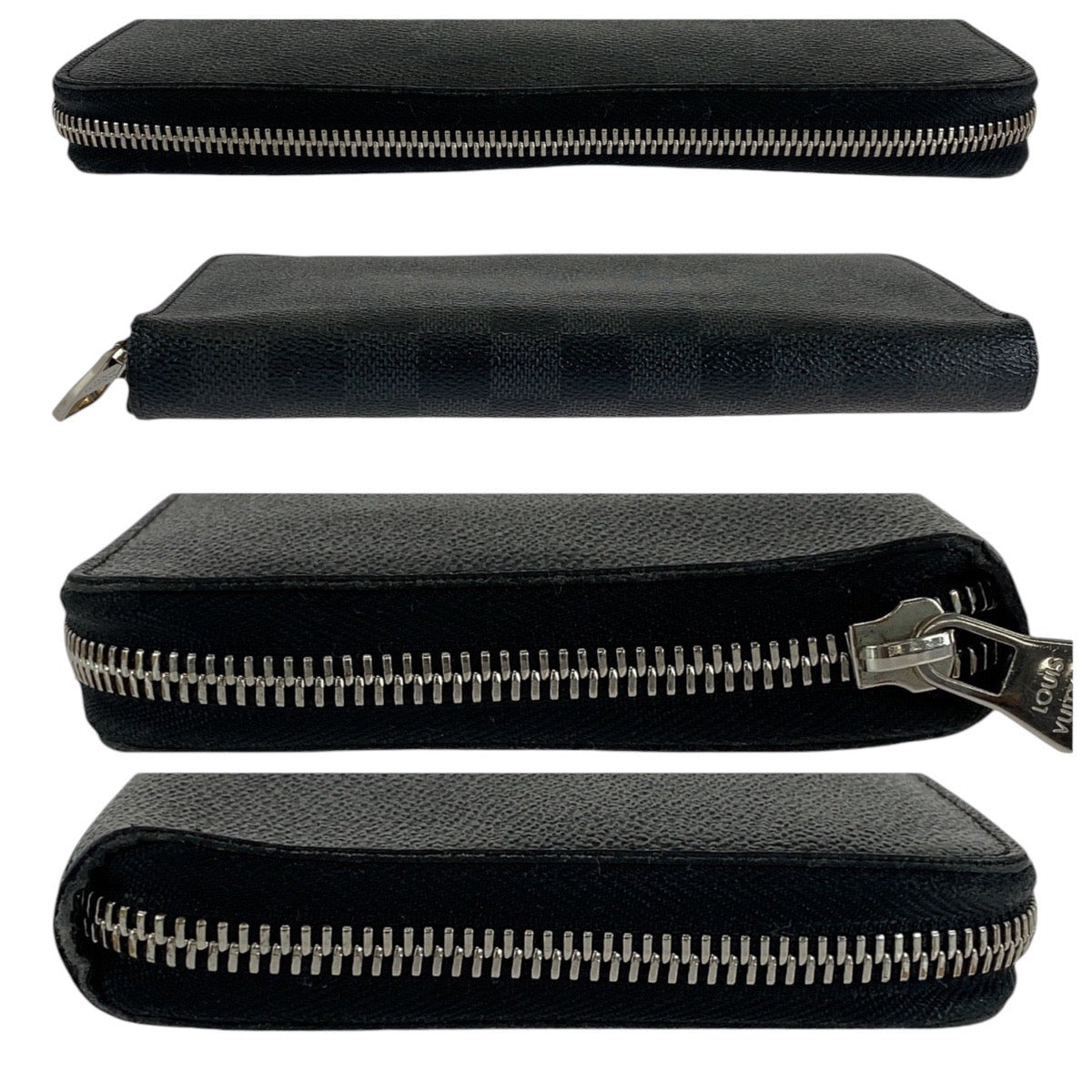 LOUIS VUITTON ルイヴィトン ダミエグラフィット ジッピーウォレット オーガナイザー ブラック 黒 シルバー金具 レザー N63077 長財布 ロングウォレット  メンズ