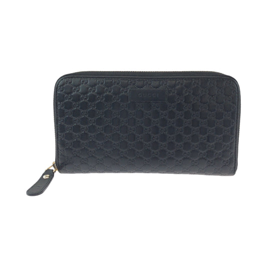 14481
GUCCI グッチ マイクログッチ ブラック 黒 シルバー金具 レザー 449891 長財布 ラウンドファスナー  メンズ