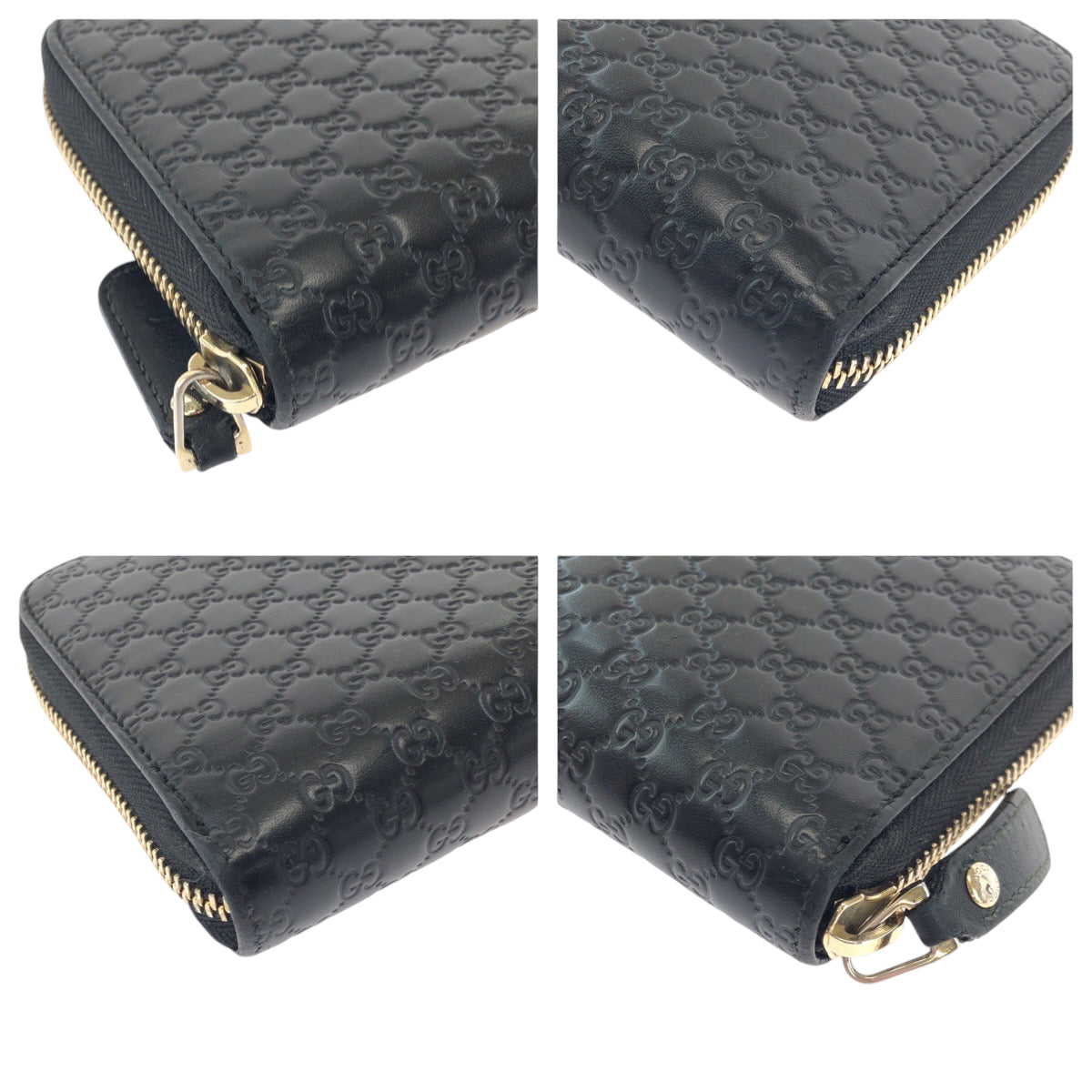 14481
GUCCI グッチ マイクログッチ ブラック 黒 シルバー金具 レザー 449891 長財布 ラウンドファスナー  メンズ