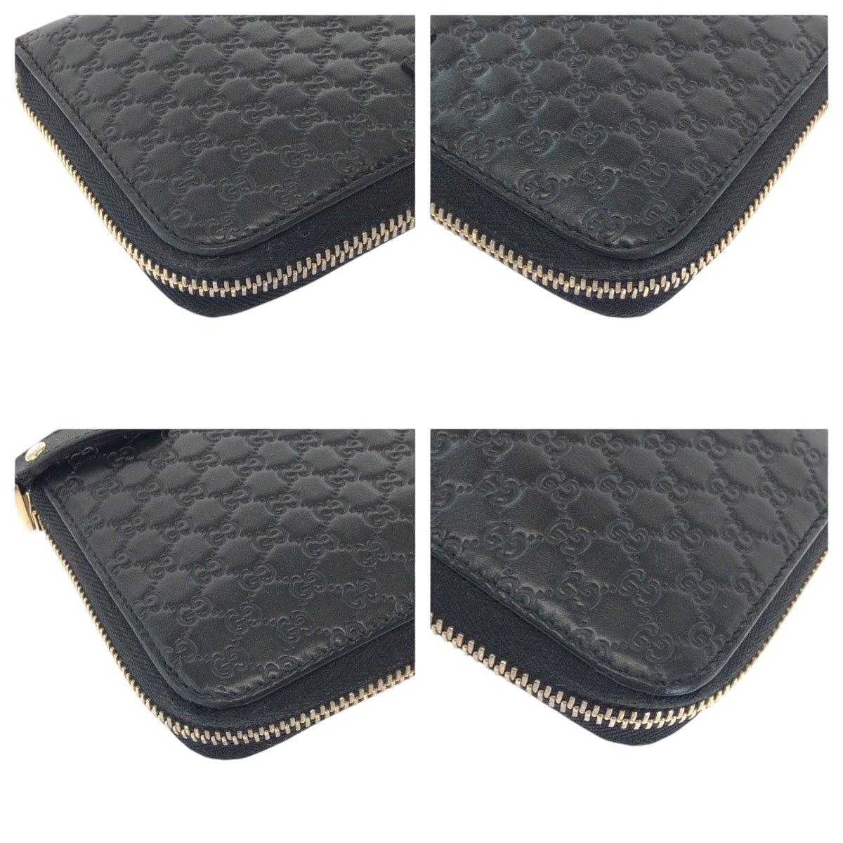 14481
GUCCI グッチ マイクログッチ ブラック 黒 シルバー金具 レザー 449891 長財布 ラウンドファスナー  メンズ