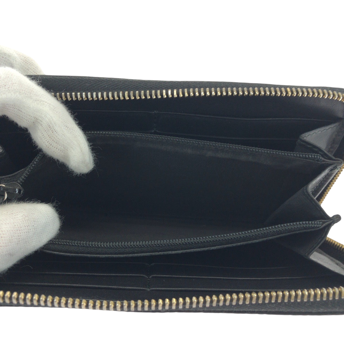 14481
GUCCI グッチ マイクログッチ ブラック 黒 シルバー金具 レザー 449891 長財布 ラウンドファスナー  メンズ