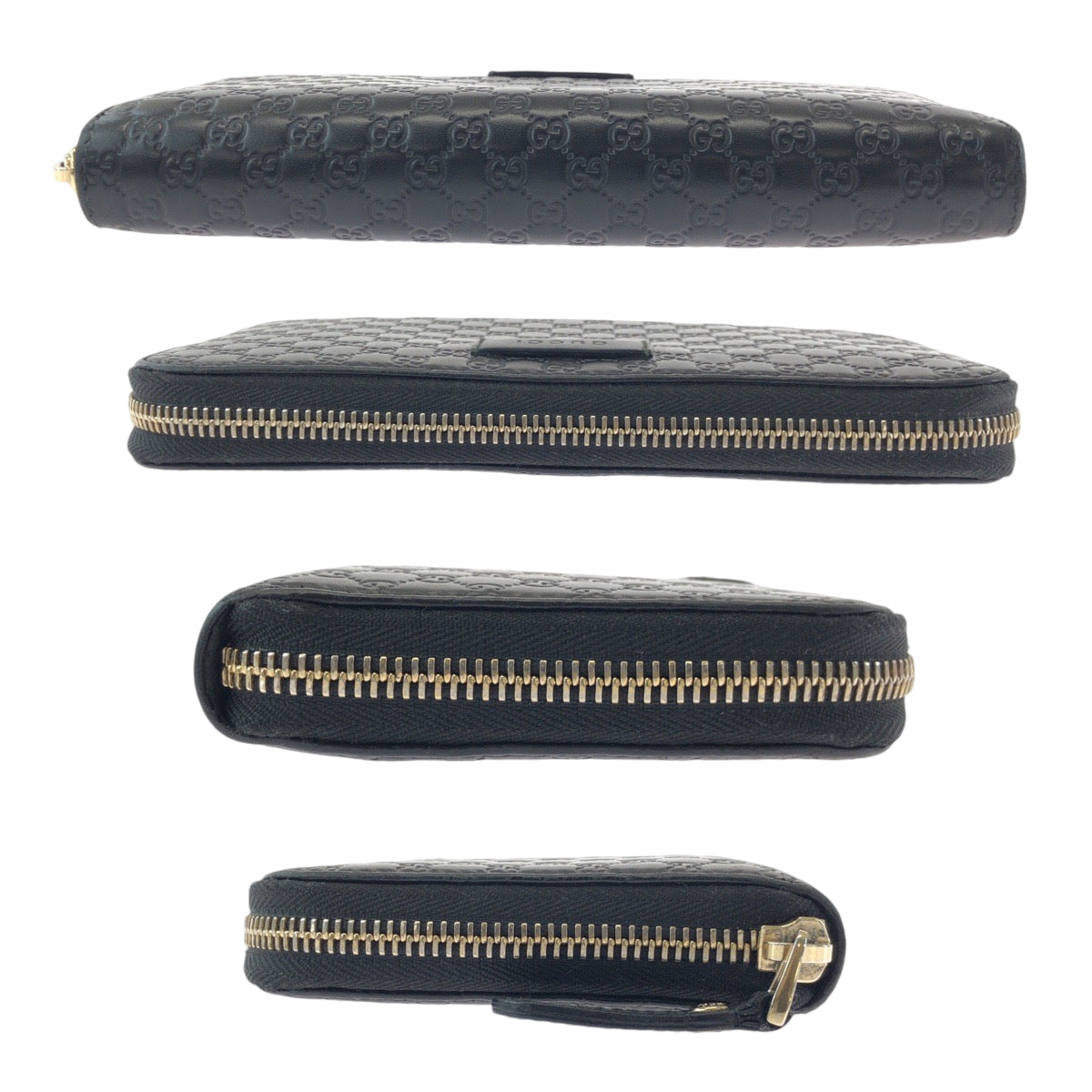 14481
GUCCI グッチ マイクログッチ ブラック 黒 シルバー金具 レザー 449891 長財布 ラウンドファスナー  メンズ
