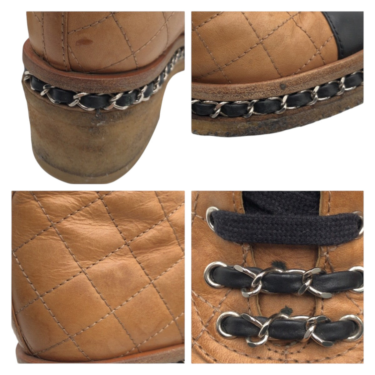 CHANEL シャネル マトラッセ ココマーク ブラウン レザー ブーツ  レディース