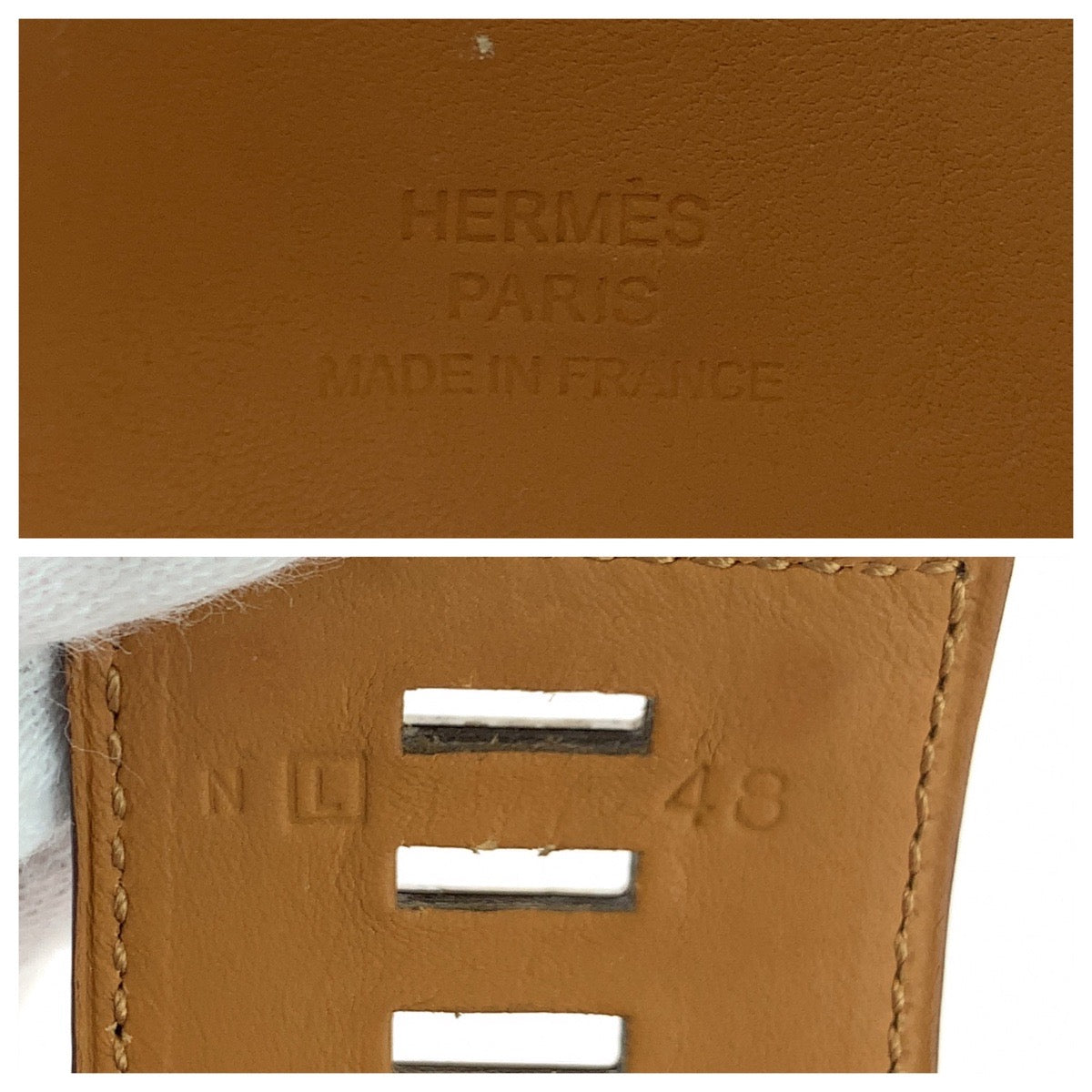 HERMES エルメス コリエドシアン ピンクブラウン シルバー金具 ヴォーエプソン ブレスレット バングル ▫︎L刻印  レディース