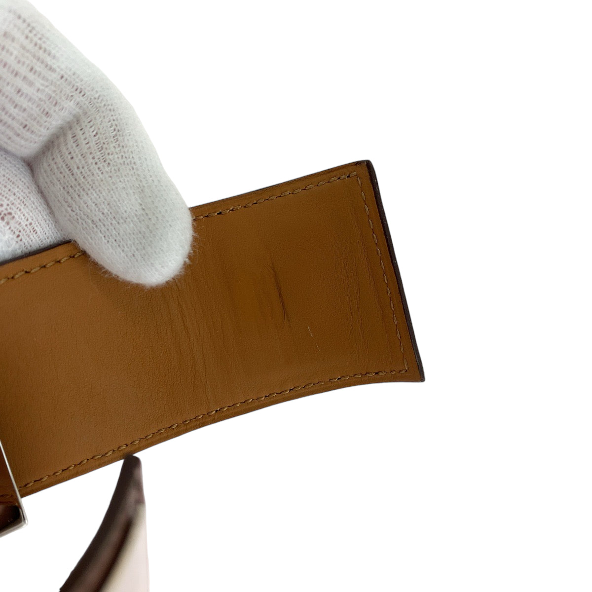HERMES エルメス コリエドシアン ピンクブラウン シルバー金具 ヴォーエプソン ブレスレット バングル ▫︎L刻印  レディース