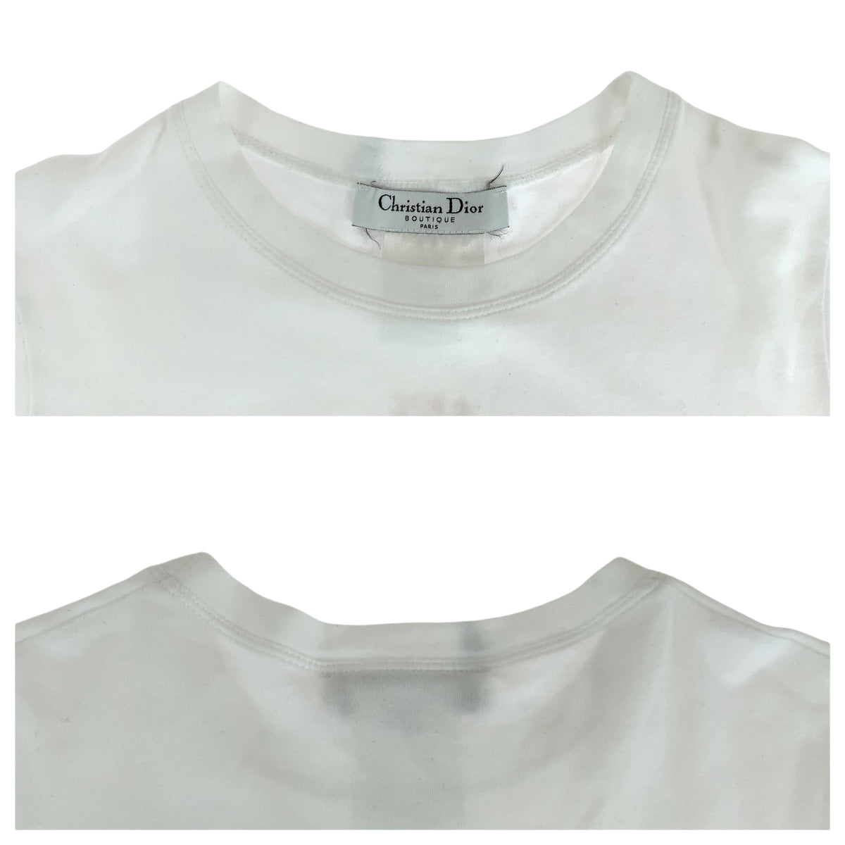 13975
Dior ディオール トロッター ホワイト ピンク コットン 半袖Tシャツ クルーネック  レディース