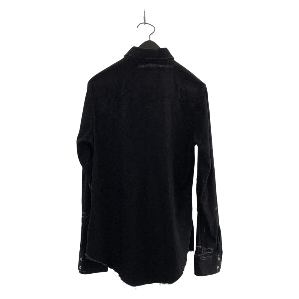 13976
SAINT LAURENT PARIS サンローランパリ ダメージ加工 サイズS ブラック 黒 コットンデニム DP66  417374  Y885L  1084 長袖シャツ  メンズ
