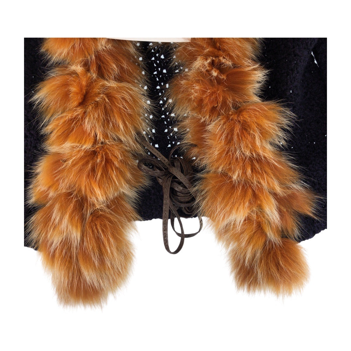 13977
FENDI フェンディ パープル オレンジ カシミヤ カーディガン ファー  レディース