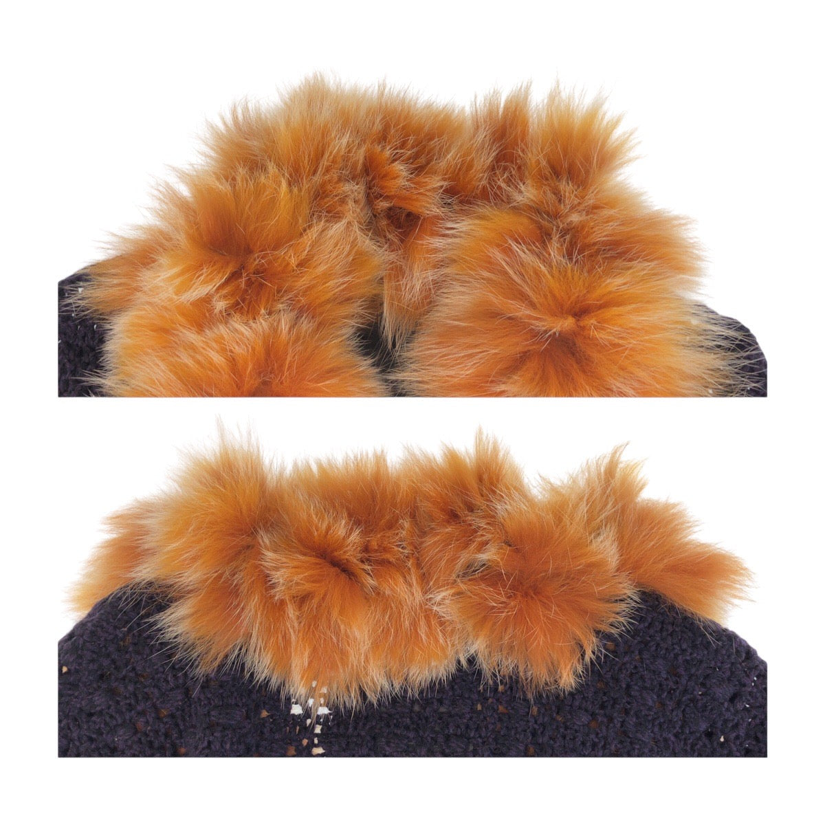 13977
FENDI フェンディ パープル オレンジ カシミヤ カーディガン ファー  レディース