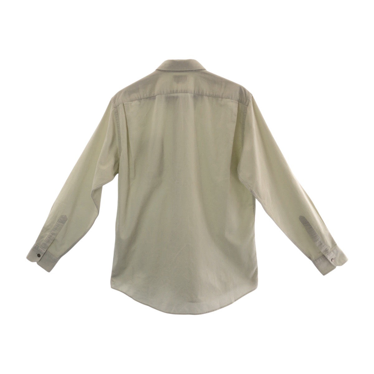 13981
HERMES エルメス 16/41 ホワイト アイボリー シルバー金具 シルク / コーデュロイ ボタンダウンシャツ  メンズ