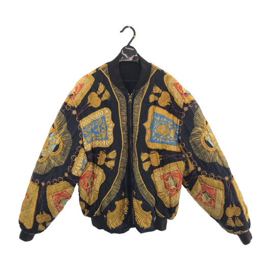 HERMES エルメス Poste et Cavalerie サイズ50 ネイビー マルチカラー シルク / ポリエステル ブルゾン リバーシブル 総柄  メンズ