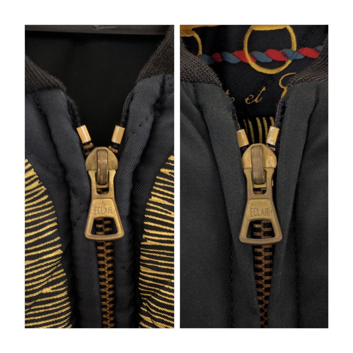 HERMES エルメス Poste et Cavalerie サイズ50 ネイビー マルチカラー シルク / ポリエステル ブルゾン リバーシブル 総柄  メンズ