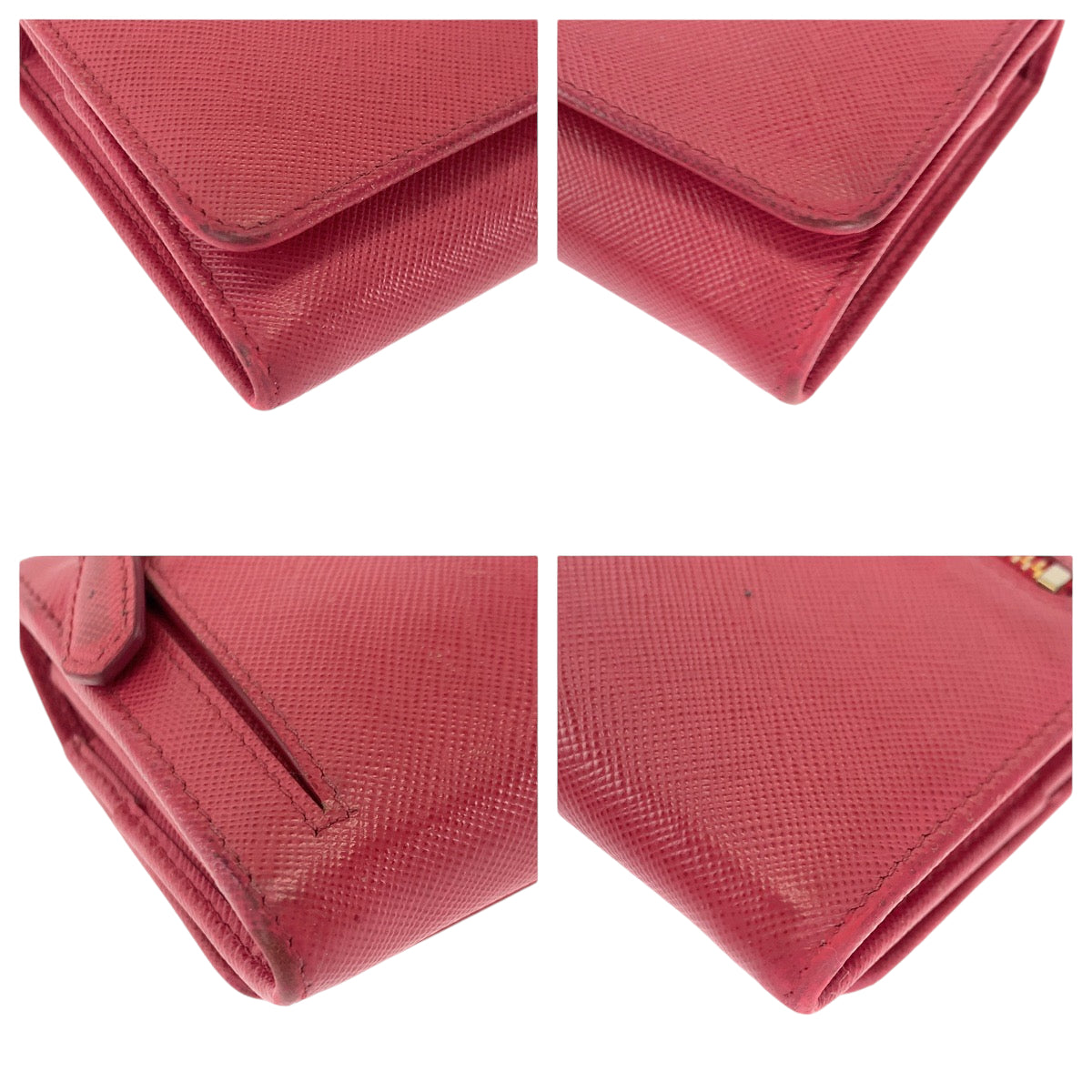 14484
PRADA プラダ サフィアーノ レッド ゴールド金具 レザー 1MH132 長財布 ロングウォレット  レディース