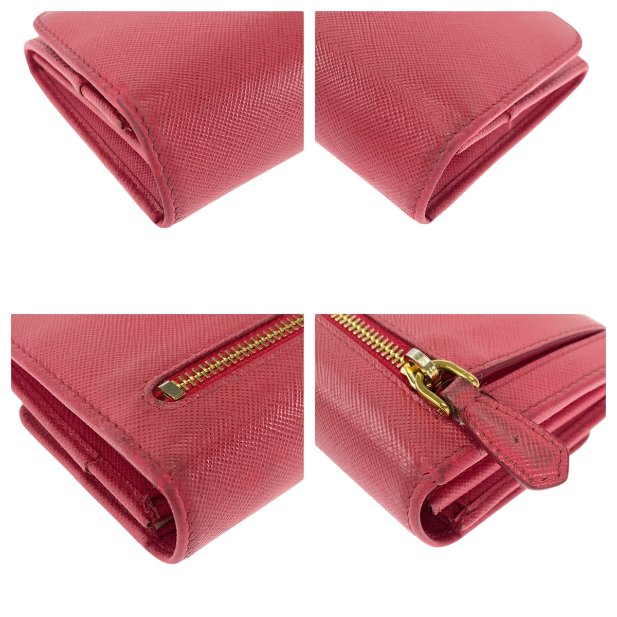 14484
PRADA プラダ サフィアーノ レッド ゴールド金具 レザー 1MH132 長財布 ロングウォレット  レディース