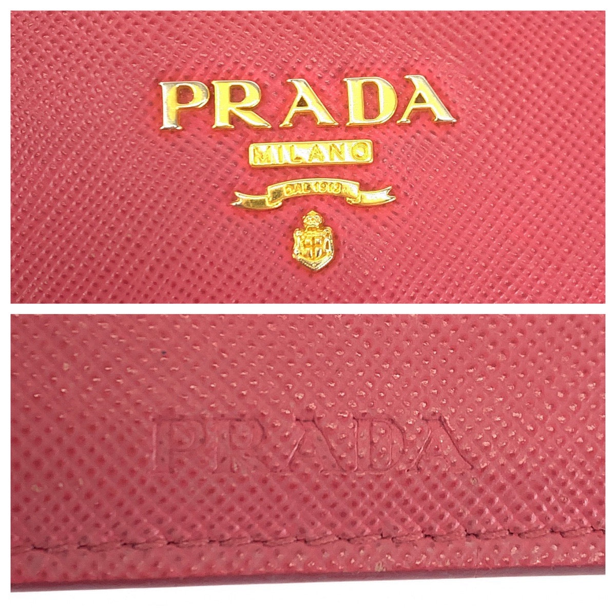 14484
PRADA プラダ サフィアーノ レッド ゴールド金具 レザー 1MH132 長財布 ロングウォレット  レディース
