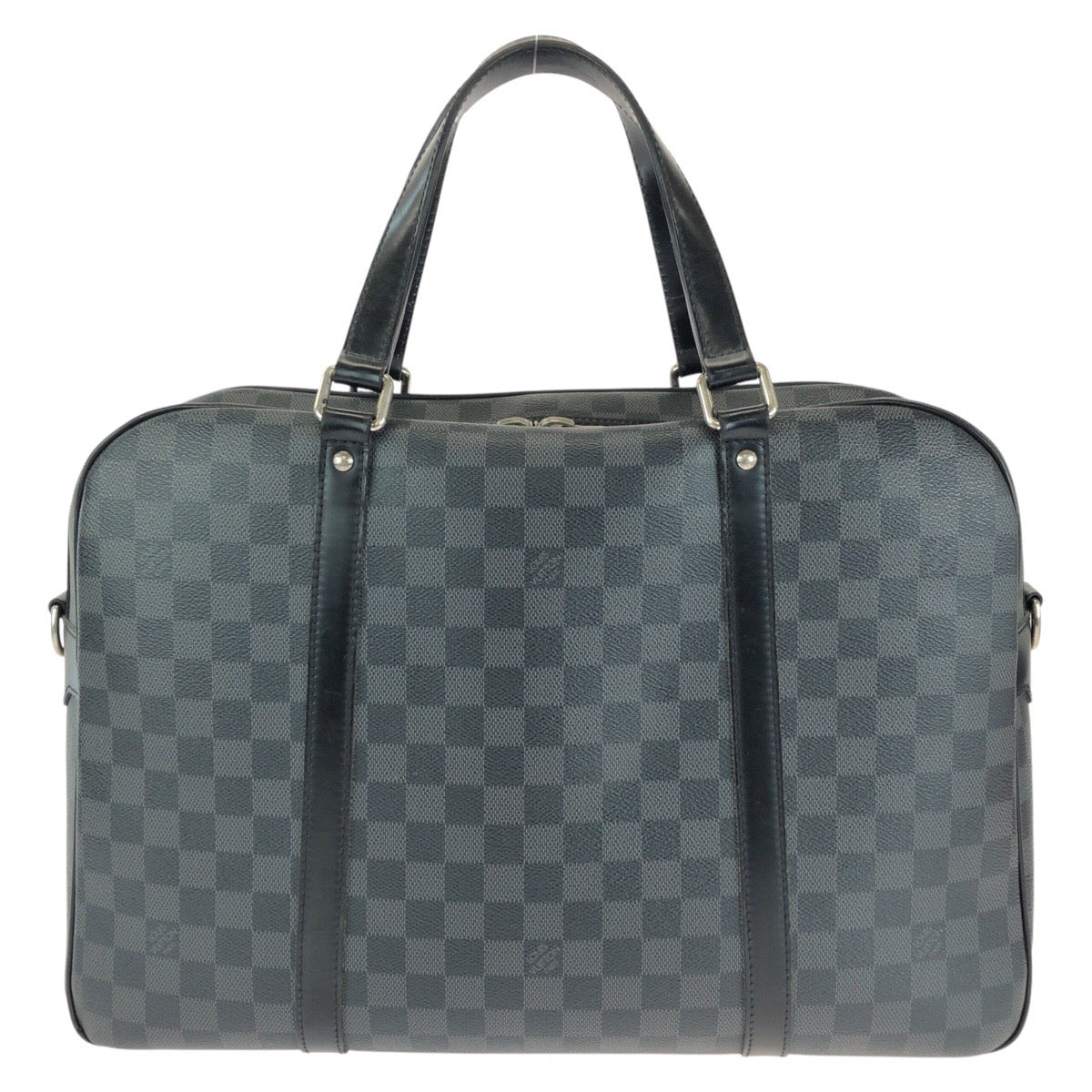 14487
LOUIS VUITTON ルイヴィトン ダミエ グラフィット ヨーン ブラック 黒 シルバー金具 PVC N48118 ビジネスバッグ ブリーフケース メンズ AB64