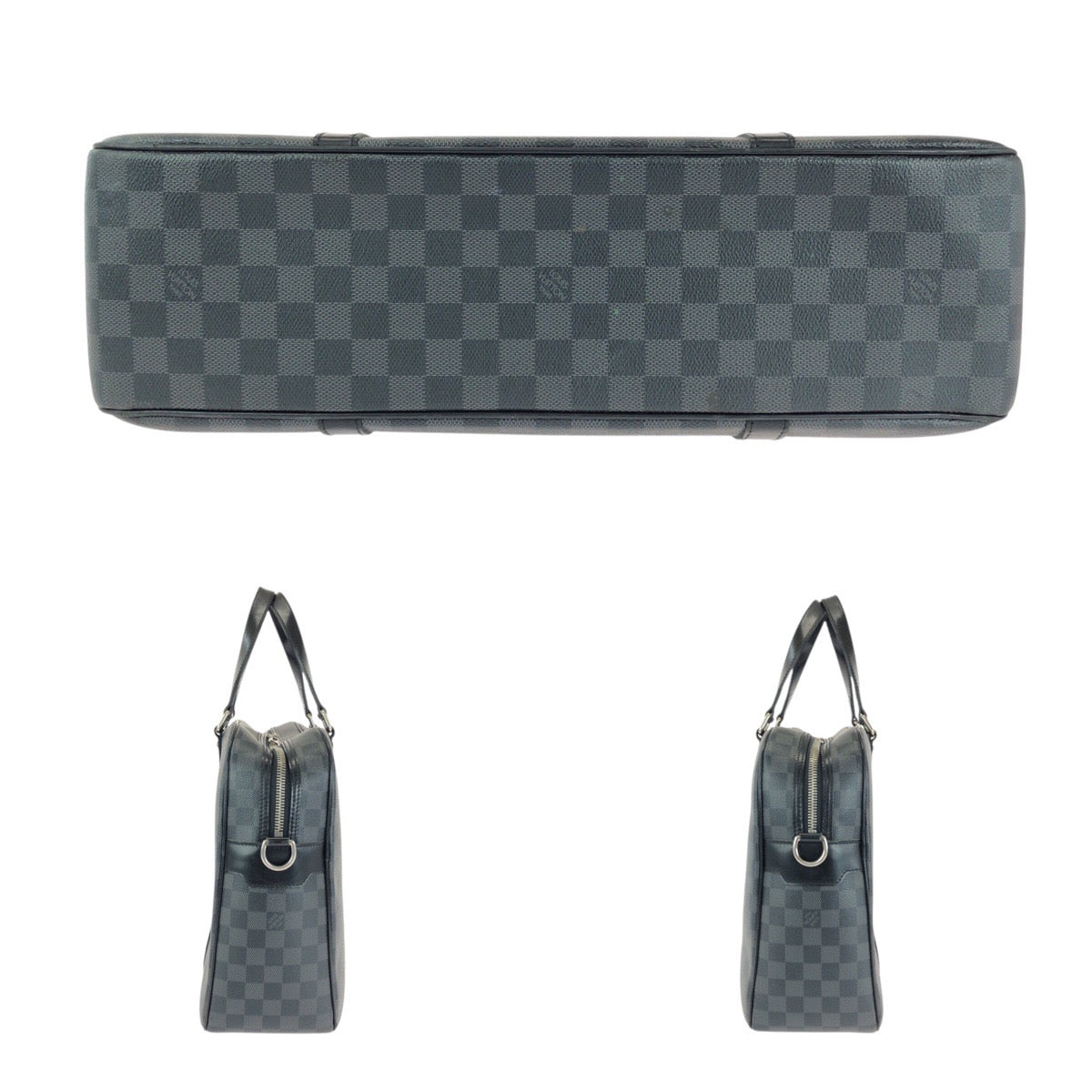 14487
LOUIS VUITTON ルイヴィトン ダミエ グラフィット ヨーン ブラック 黒 シルバー金具 PVC N48118 ビジネスバッグ ブリーフケース メンズ AB64