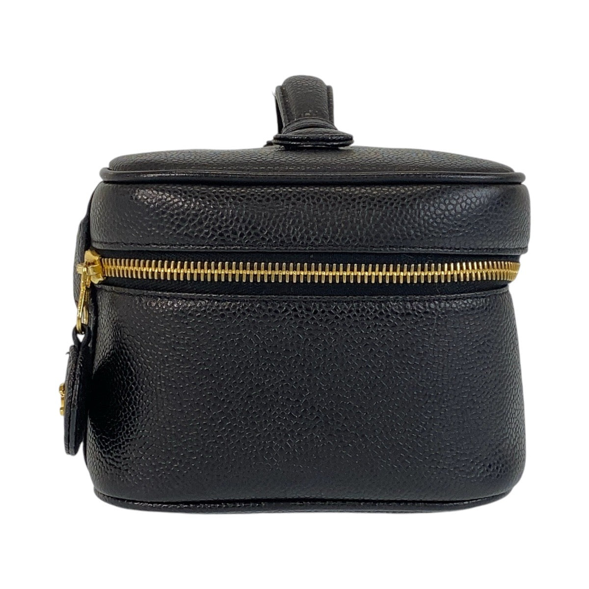 14488
CHANEL シャネル ココマーク ブラック 黒 ゴールド金具 キャビアスキン ハンドバッグ バニティバッグ  レディース