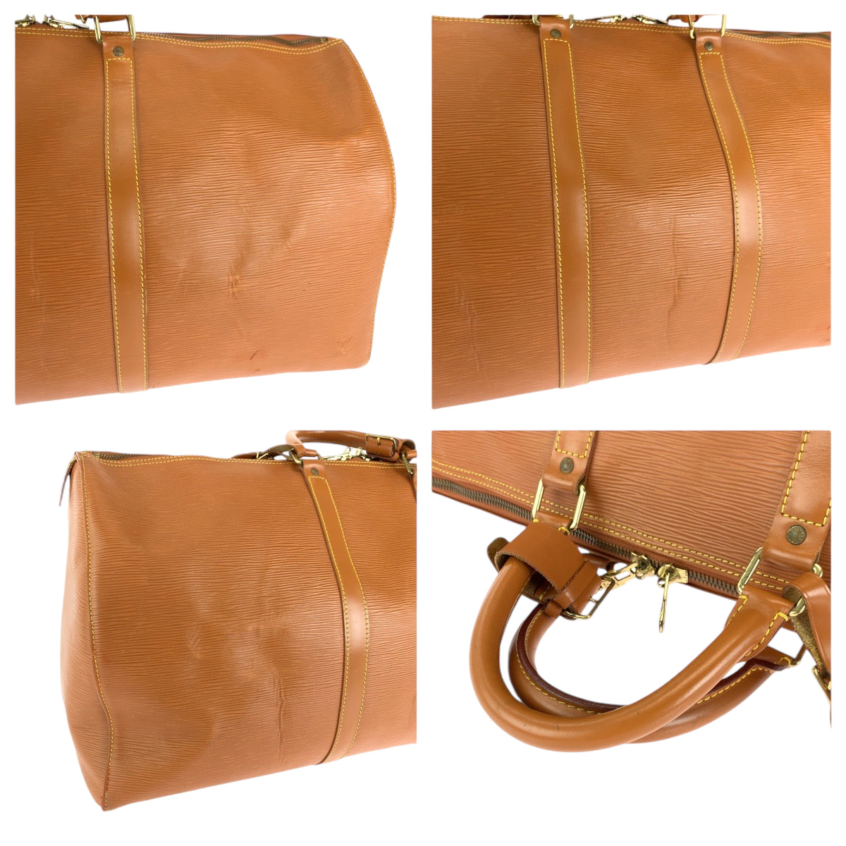 14489
LOUIS VUITTON ルイヴィトン エピ キーポル55 男女兼用 ブラウン ゴールド金具 エピレザー M42953 ボストンバッグ ハンドバッグ  メンズ