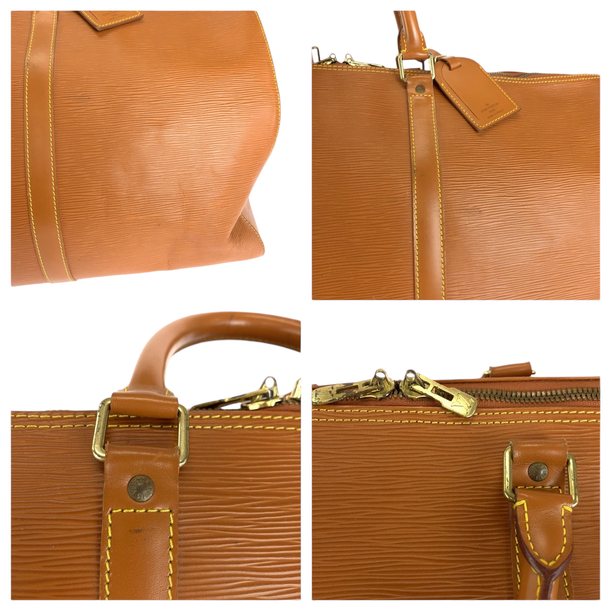 14489
LOUIS VUITTON ルイヴィトン エピ キーポル55 男女兼用 ブラウン ゴールド金具 エピレザー M42953 ボストンバッグ ハンドバッグ  メンズ