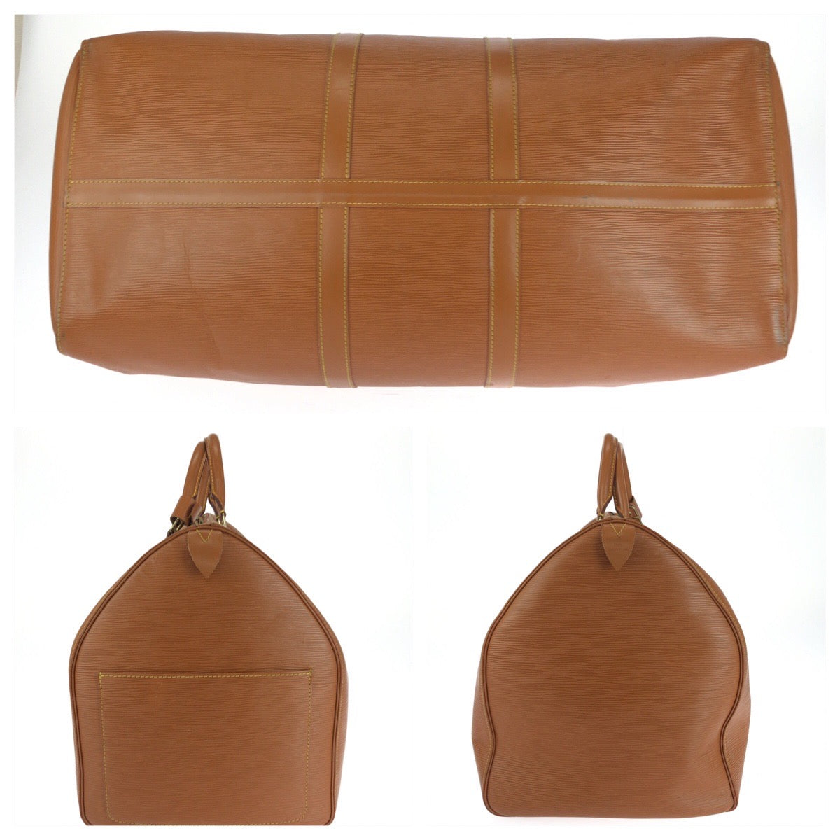 14489
LOUIS VUITTON ルイヴィトン エピ キーポル55 男女兼用 ブラウン ゴールド金具 エピレザー M42953 ボストンバッグ ハンドバッグ  メンズ