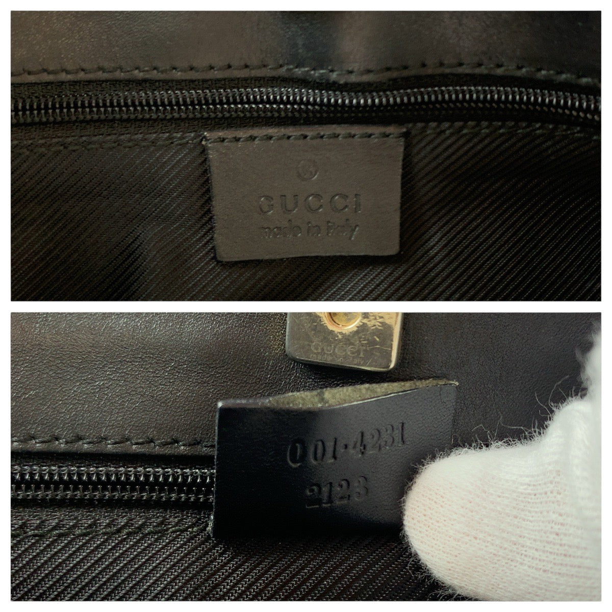 GUCCI グッチ ブラック 黒 ゴールド金具 GGキャンバス / レザー 001 4231 2123 ショルダーバッグ  レディース