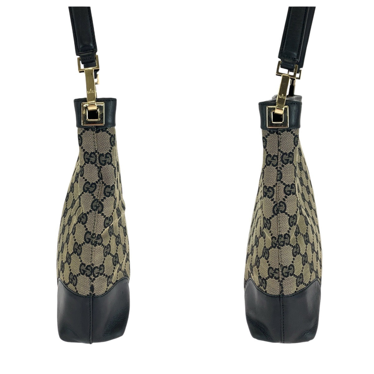 GUCCI グッチ ブラック 黒 ゴールド金具 GGキャンバス / レザー 001 4231 2123 ショルダーバッグ  レディース