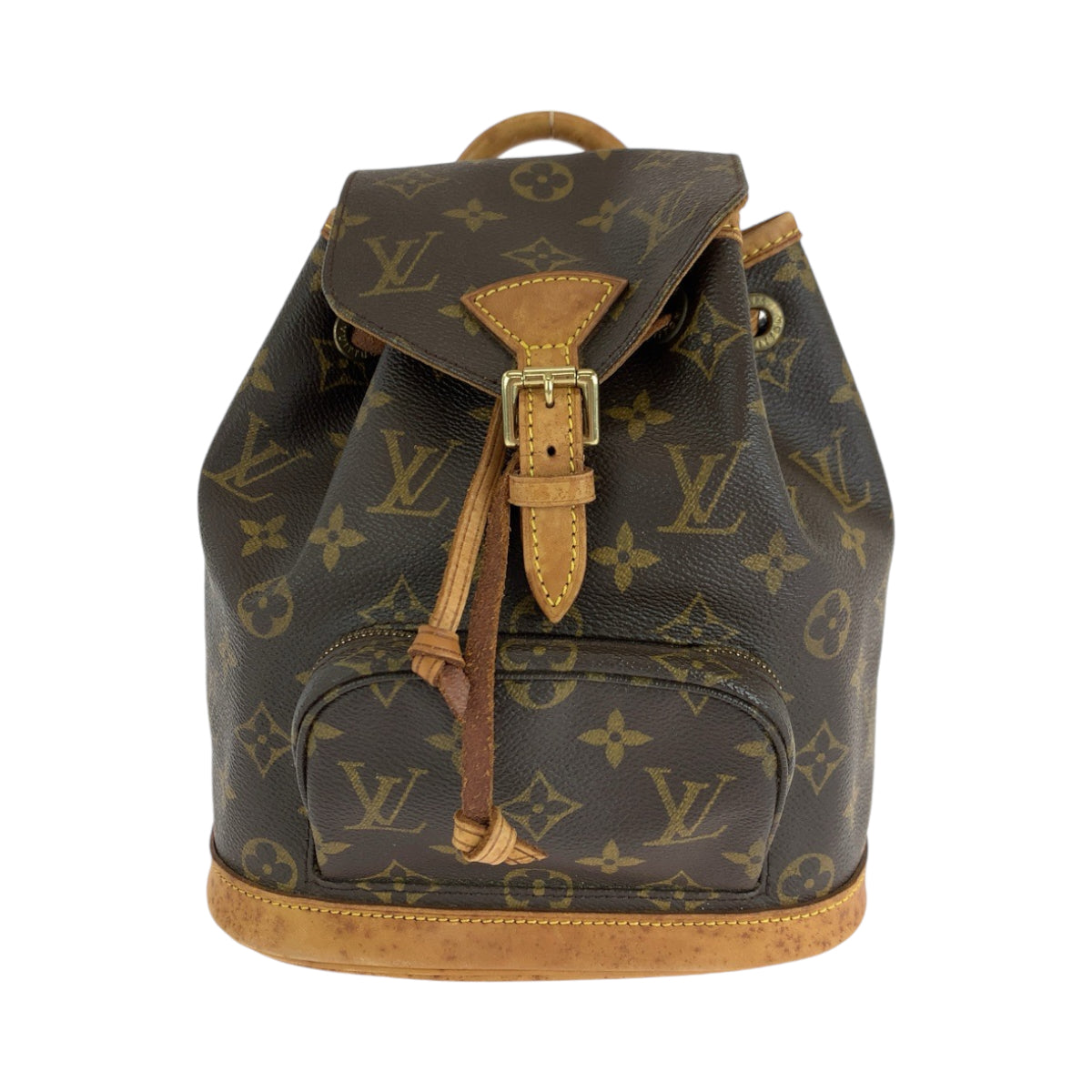 13987
LOUIS VUITTON ルイヴィトン モノグラム ミニモンスリ ブラウン ゴールド金具 PVC M51137 リュックサック バックパック  レディース